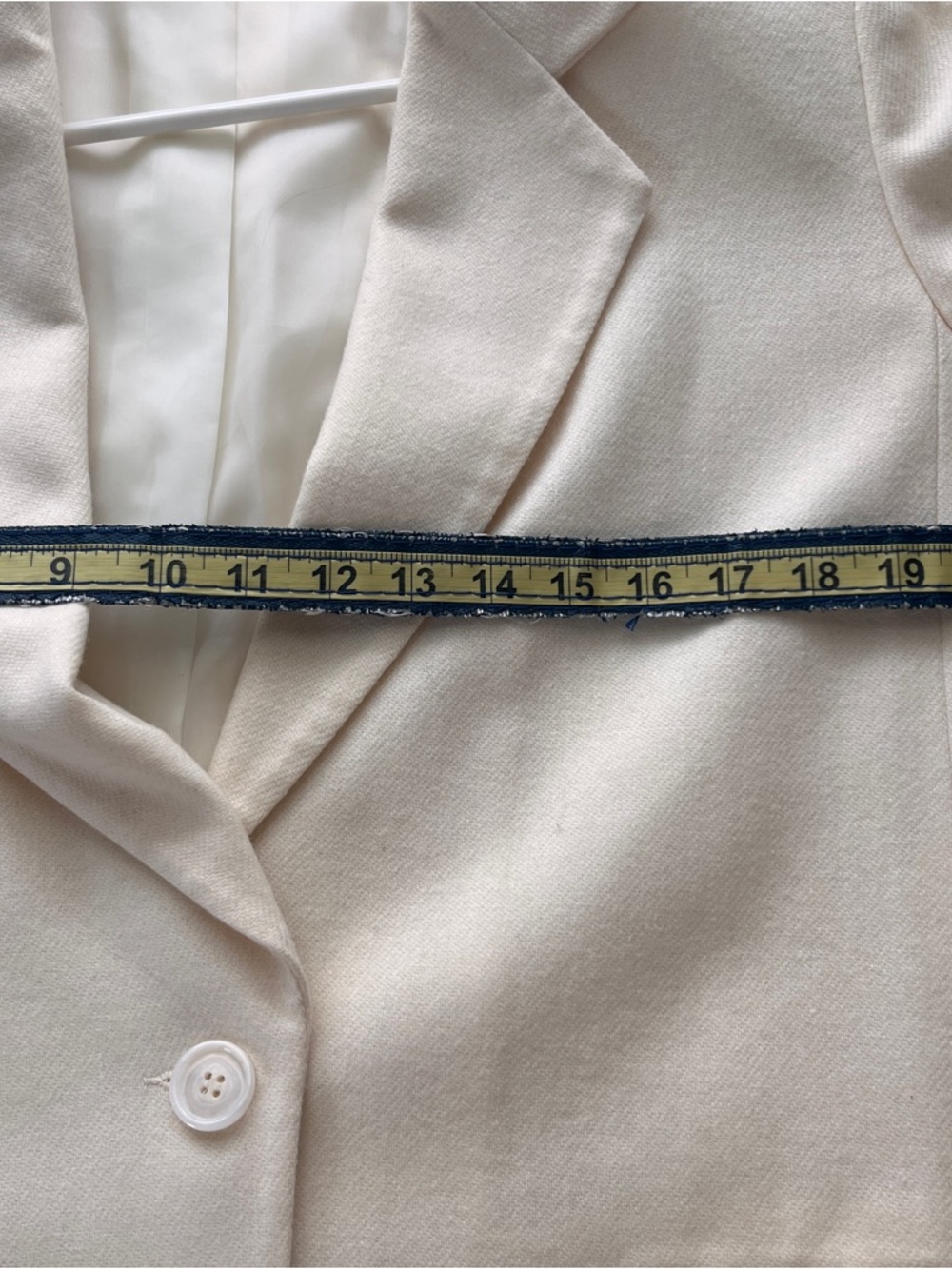 Vintage Cream Single-Button Notch Lapel Blazer - image 6